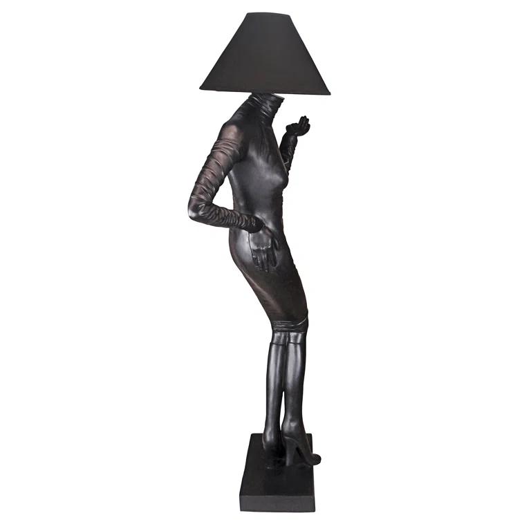 Design Toscano Mademoiselle 76'' Black Traditional Floor Lamp