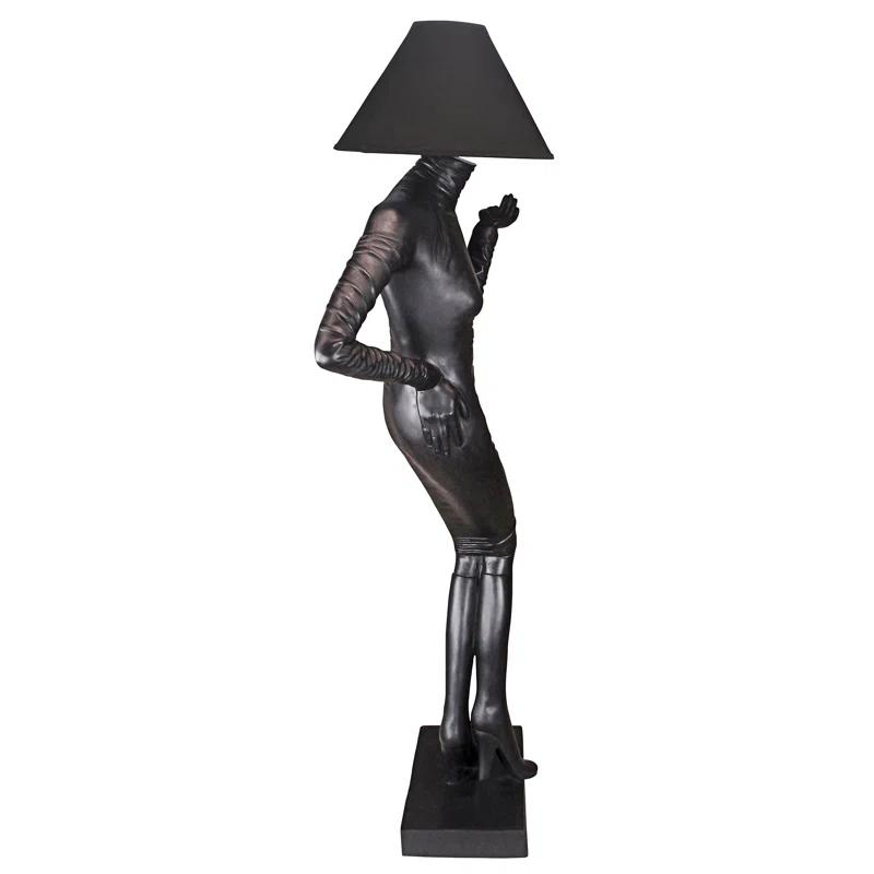 Design Toscano Mademoiselle 76'' Black Traditional Floor Lamp