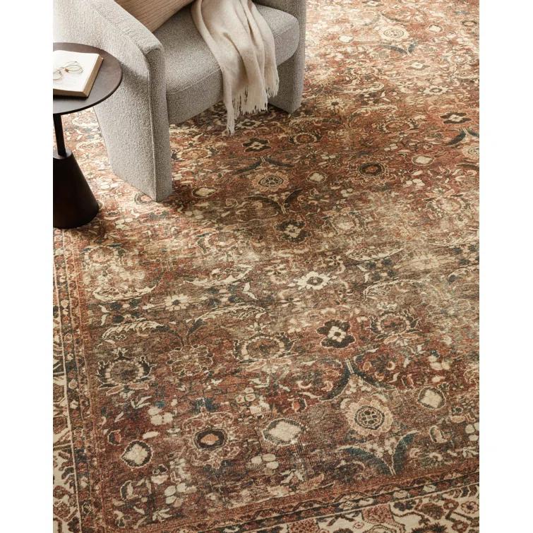 Banks II Rug by Magnolia Home by Joanna Gaines x Loloi - Brick and Ivory / 5' x 7'6"