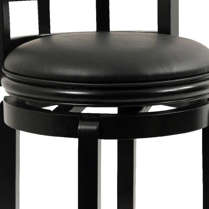 Benjara Swivel Solid Wood Counter Stool