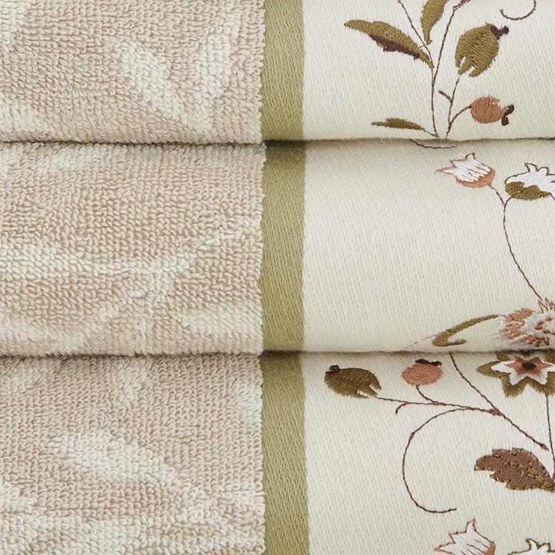 Madison Park Raheem Embroidered Cotton Jacquard Towel Set (Set of 6)