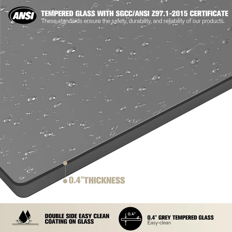 Echarri 60'' W 78'' H Frameless Rectangle Reversible Shower Enclosure