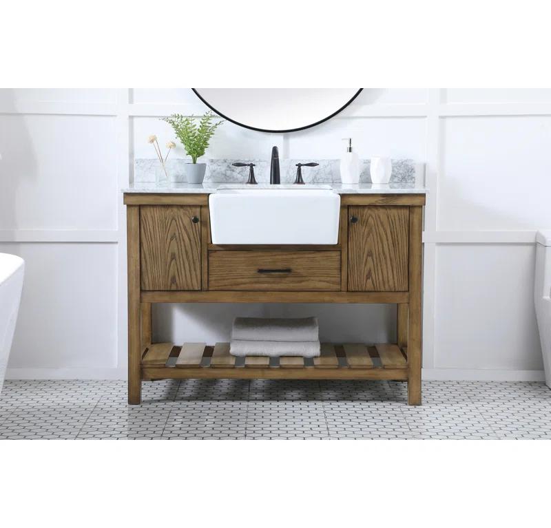 Elegant Kitchen and Bath Elegant Kitchen and Bath 42 Inch Single Bathroom Vanity in Driftwood with Backsplash