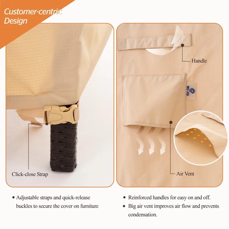 F&J Outdoors Premium Waterproof Outdoor Patio Chair Cover: Latest Rip-Stop Fabric, 3-Year Warranty (Set of 2)