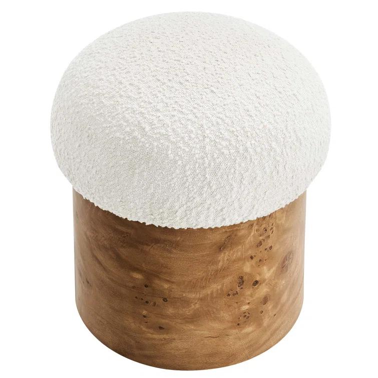 Modway Modway Breeze Boucle Upholstered Ottoman In Ivory Burl