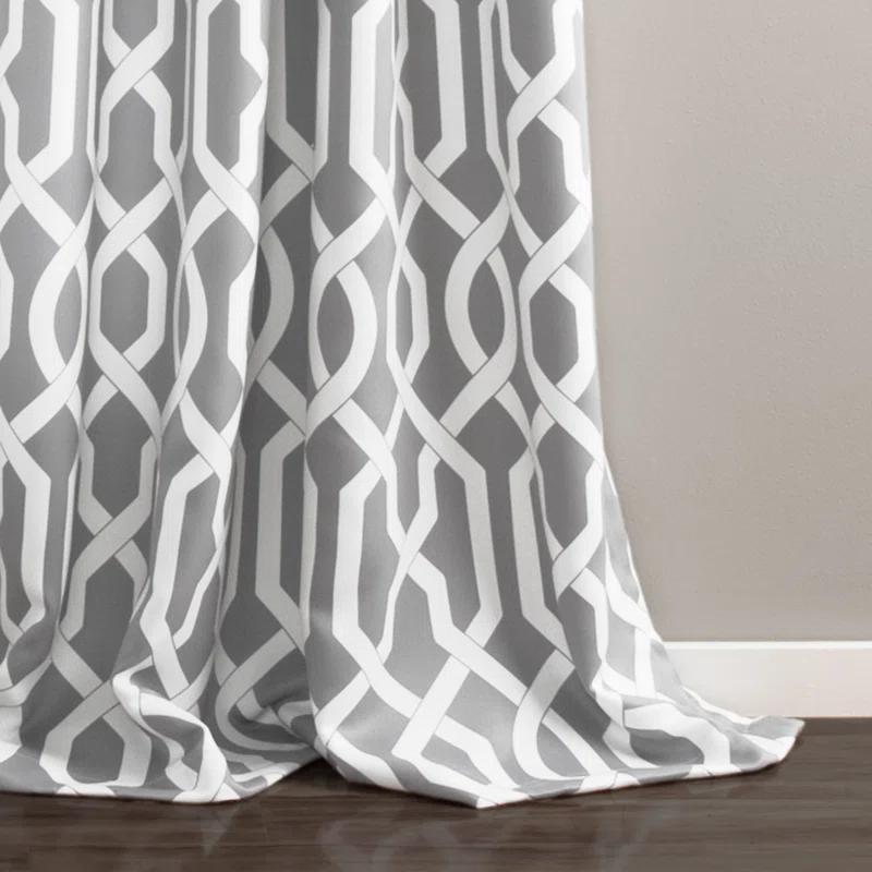 Lush Decor Edward Trellis Polyester Room Darkening Curtain Pair (Set of 2)