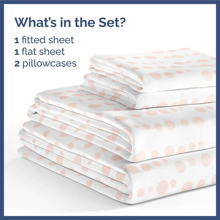 CGK Linens 4 Piece Kids Microfiber Sheet Set - Wrinkle Free - Cute, Cozy, Soft