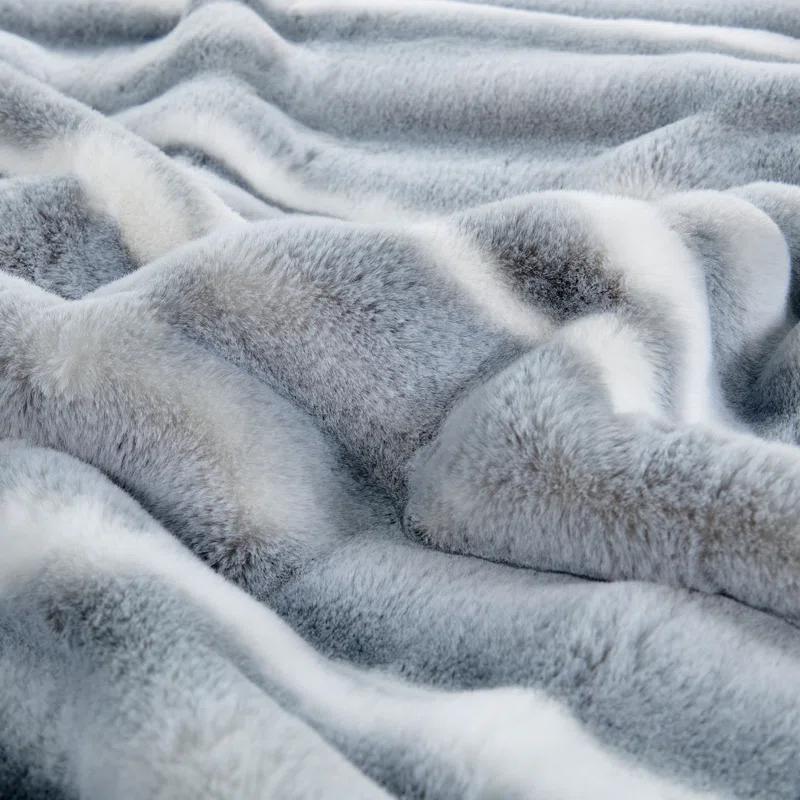 Home Soft Things Tip Dying Faux Fur Throw Blanket