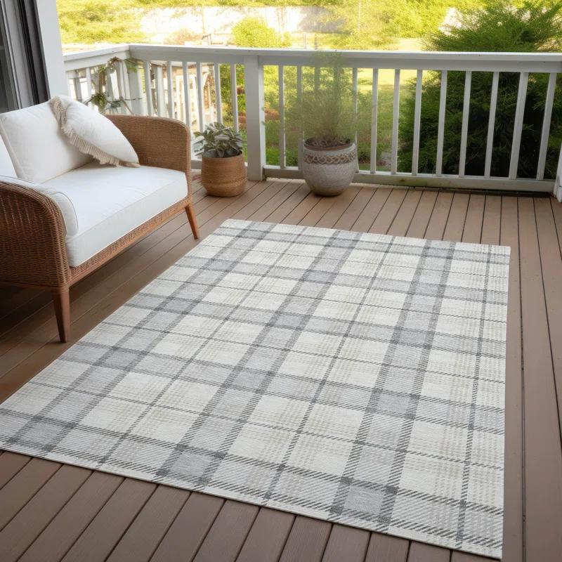 Machine Washable Indoor/Outdoor Chayden ACN1052 Silver Rug