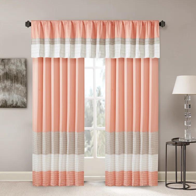 Madison Park Amherst Polyoni Pintuck Single Window Valance