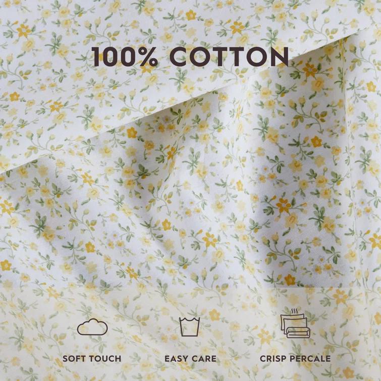 Laura Ashley Laura Ashley Printed Cotton Percale Sheet Set