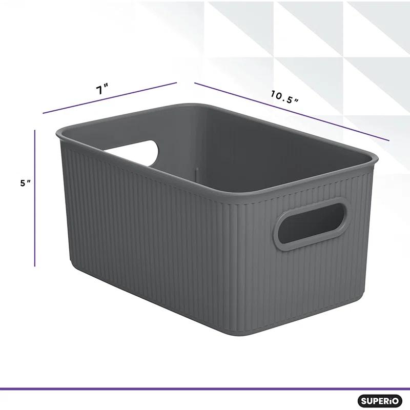 Superio Ribbed Plastic Basket Set