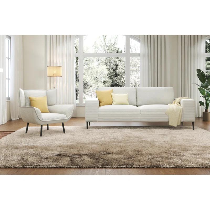 Wade Logan® Brynnly 89 in Comfy Sofa Couch with Extra Deep Seat 3 Seater Sofa Chair Set for Living Room