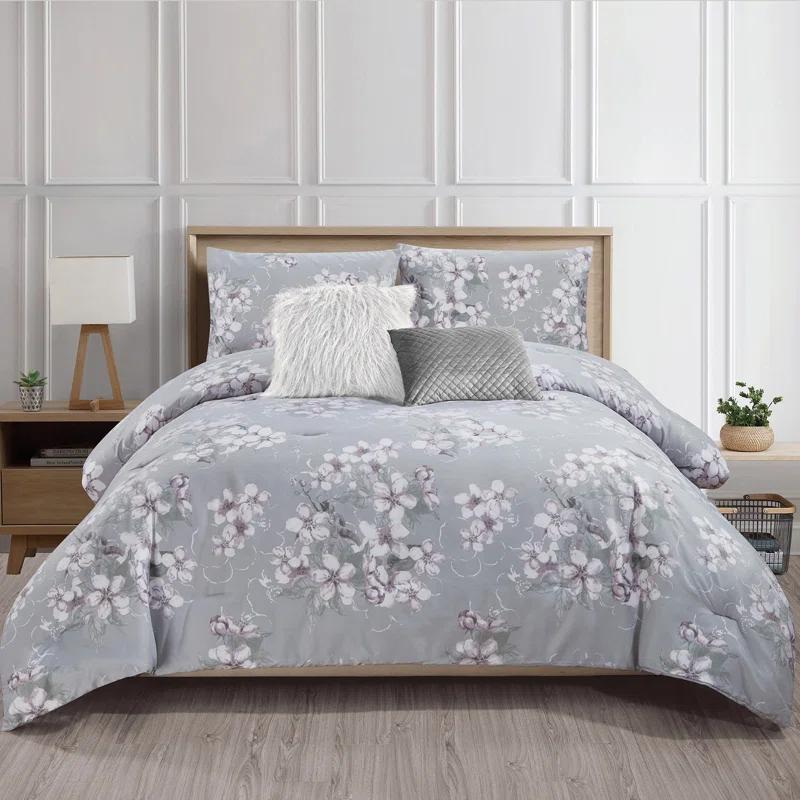 Safdie & Co. Inc. Ring Stitch Floral Comforter Set
