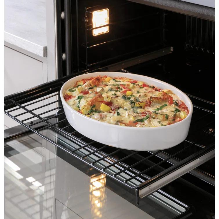 Café 30" Self-Cleaning Convection Electric Double Wall Oven with Built-in Microwave CTC912P2NS1
