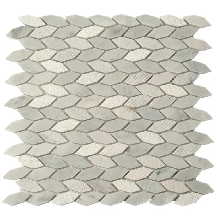 Apollo Tile 11.8 x 12 Wooden Marble Novelty Mosaic Tile