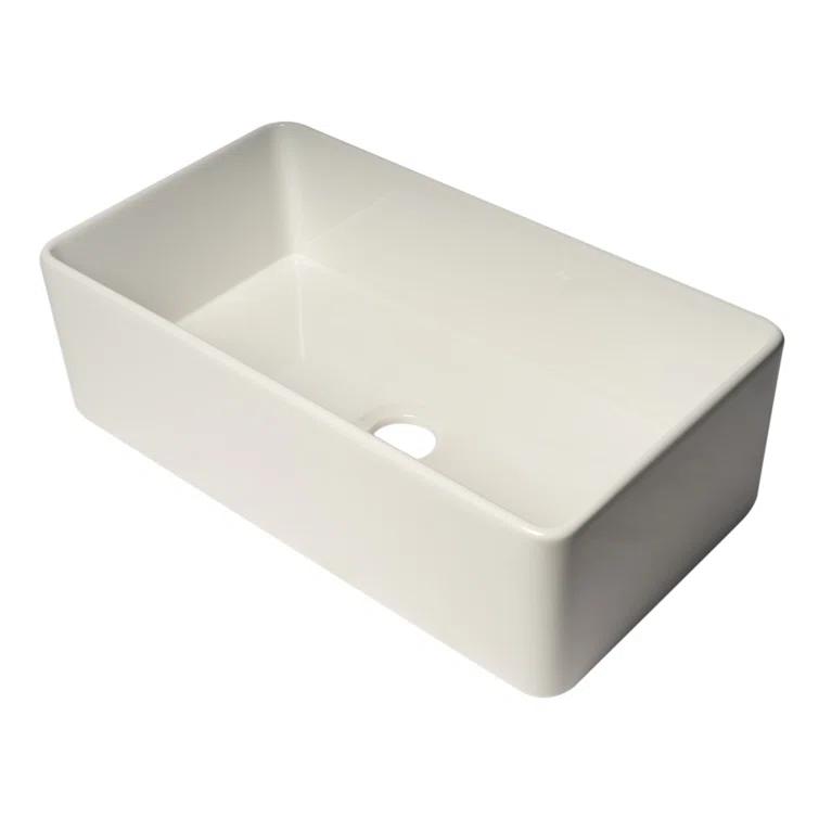 Alfi Brand 33'' L Farmhouse / Apron Single Bowl Fireclay Kitchen Sink ABF3318S-W