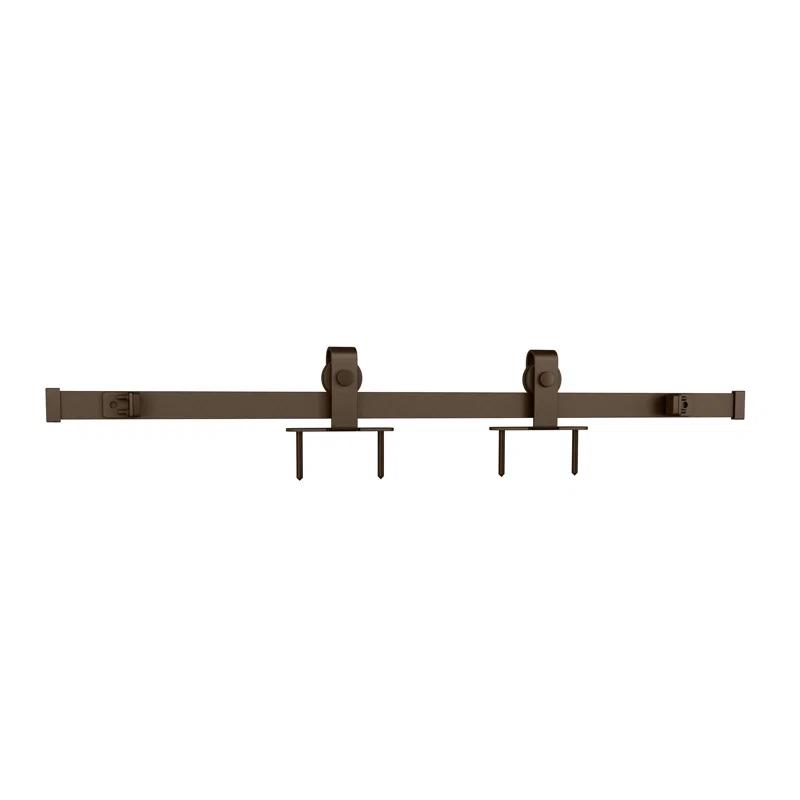 American Pro Decor Solid Steel Mini Sliding Rolling Barn Door Hardware Kit for Single Wood Doors