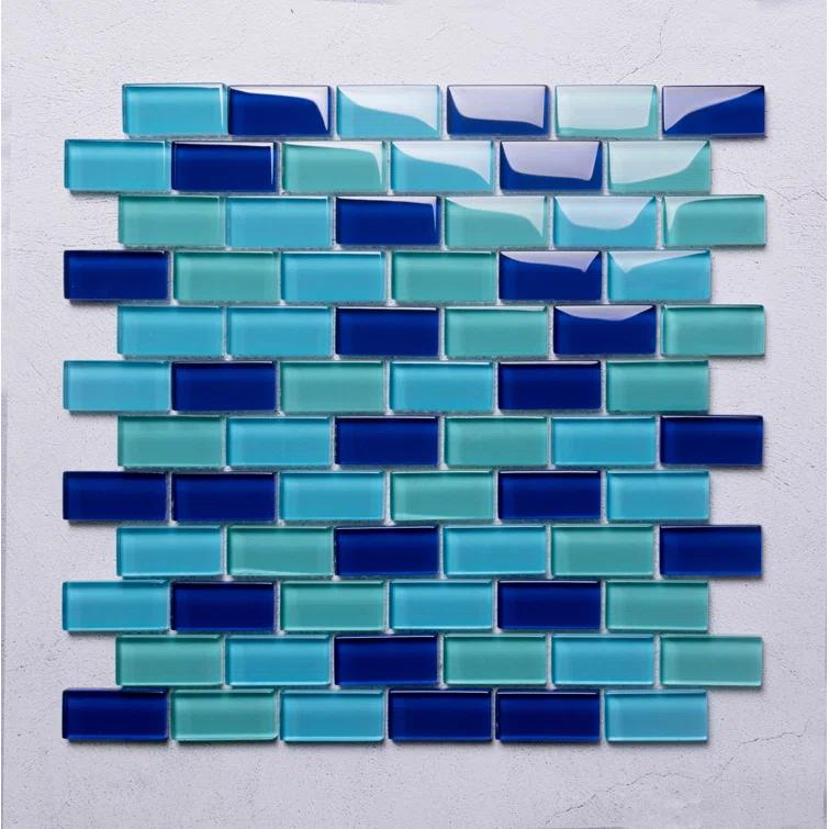 WS Tiles® Swimming Pool Series 1" x 2" Straight Edge Glass Mosaic Tile