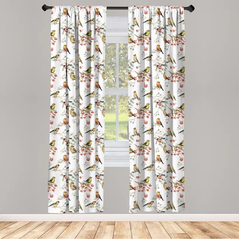 Ambesonne Animal Semi-Sheer Rod Pocket Curtain Panels (Set of 2)