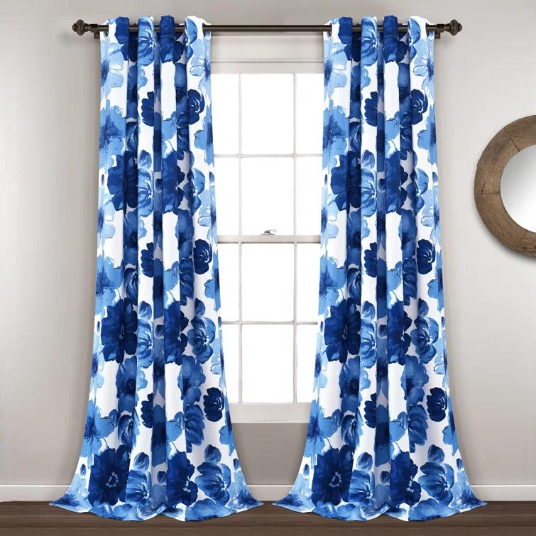 Lush Decor Leah Polyester Room Darkening Curtain Pair (Set of 2)