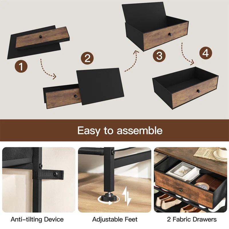 17 Stories 5 Tier Shoe Storage Organizer with 2 Drawers