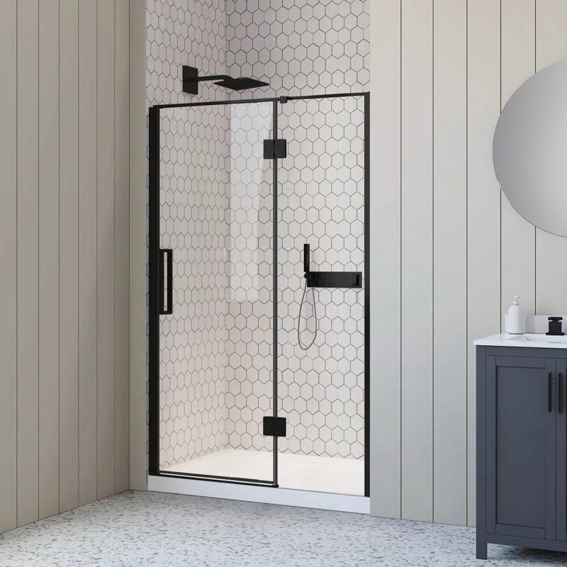 A&E Bath and Shower 48'' - W x 74'' H Door with Tani-48-BLK