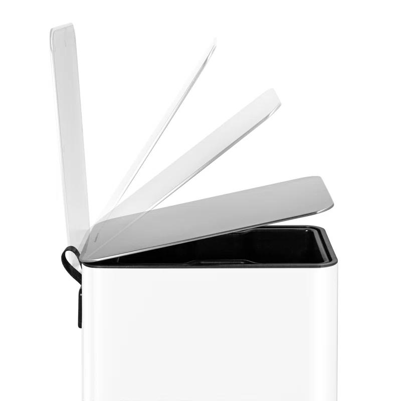 Wayfair Basics® 2.6 Gallon Stainless Steel Rectangular Step On Bathroom Trash Can