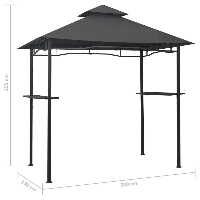 vidaXL 7.9 Ft. W x 4.9 Ft. D Anthracite Steel Party Tent Gazebo