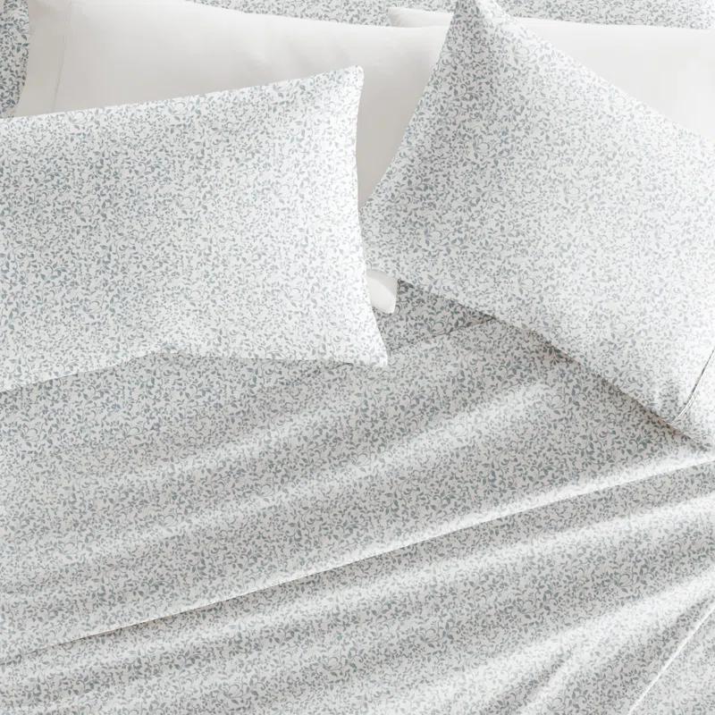 IEnjoy Home 4 Piece Sheet Set Patterned Microfiber Ultra Soft Bedding in Floral Dream