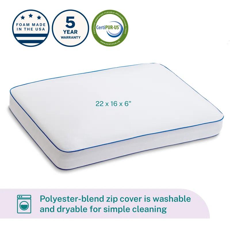 Sleep Innovations Gel Memory Foam Medium Cooling Pillow