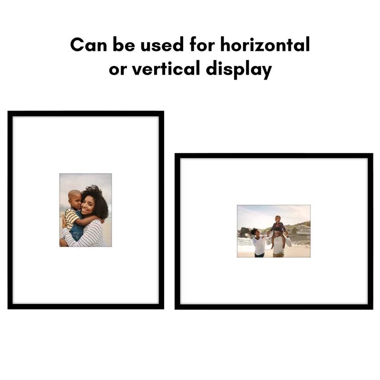 Americanflat Picture Frame with Oversized Mat - Gallery-Style Frames for Photos or Artwork - Multiple Sizes