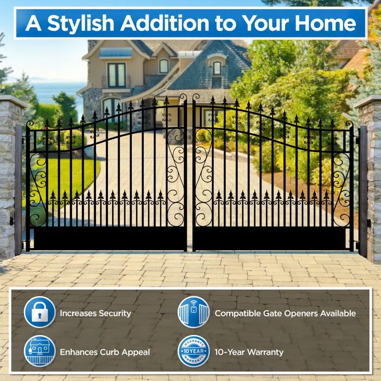 ALEKO Steel Dual Swing Driveway Gate - VENICE Style