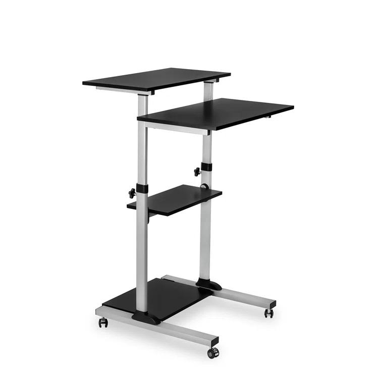 Mount-it Mount-It! Mobile Standing Desk and Rolling Presentation Cart ,27.5-Inch Platform, Locking Wheels