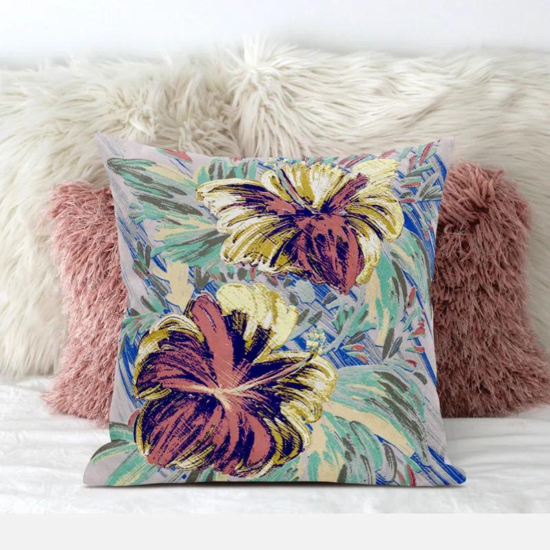 AmritaSen Floral Indoor/Outdoor Reversible Throw Pillow