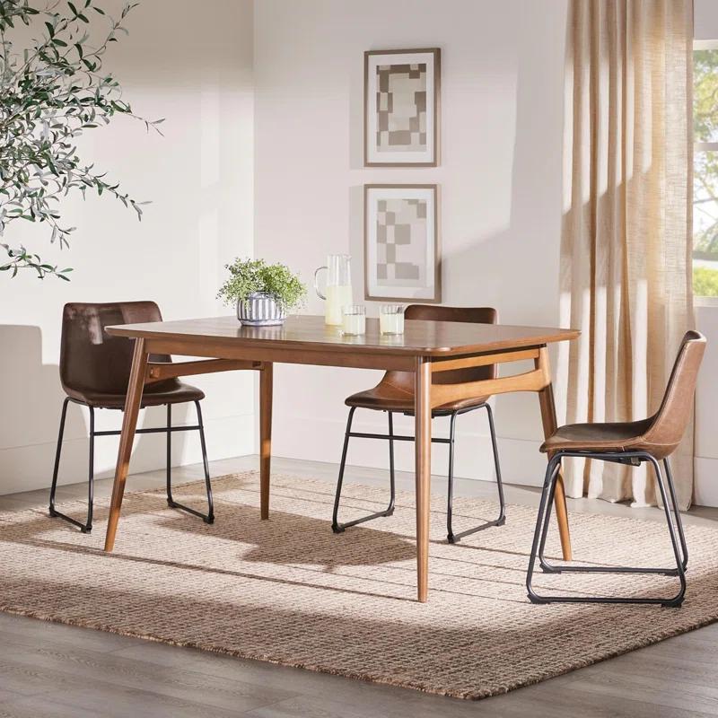 George Oliver Mid-Century 59" Modern Wood Tapered Legs Dining Table,kitchen table,dinning table