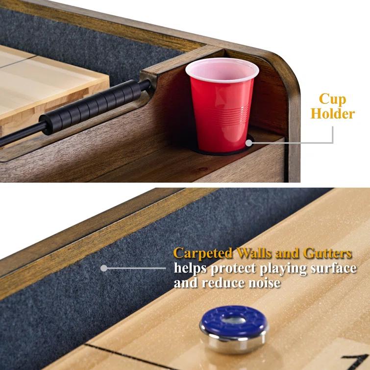 Barrington Billiards Company Barrington Billiards 12' Coventry Shuffleboard Table With Scratch-Resistant Playfield and 8 Puck Set