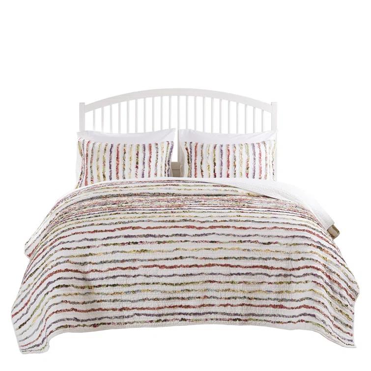 Greenland Home Fashions Bella Ruffle Cotton Modern Farmhouse Quilt Set & Reviews | Wayfair