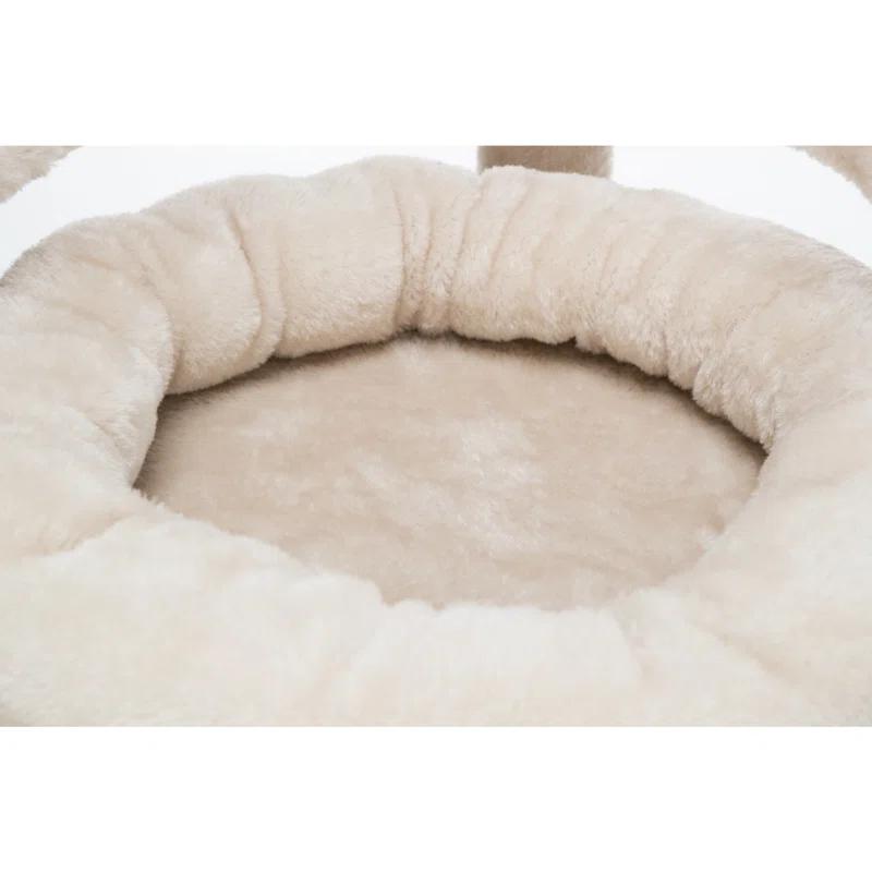 TRIXIE TRIXIE Nayra 32.7" Cat Tree, 3-Level Cat Scratcher, Plush Covered Cat Condo Removable Bed, Platform & Perch