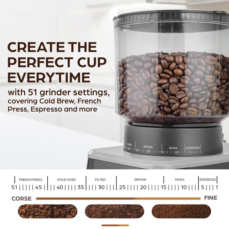 Zulay Kitchen Zulay Kitchen Adjustable Burr Coffee Grinder, Commercial Automatic Conical Coffee Bean Grinder