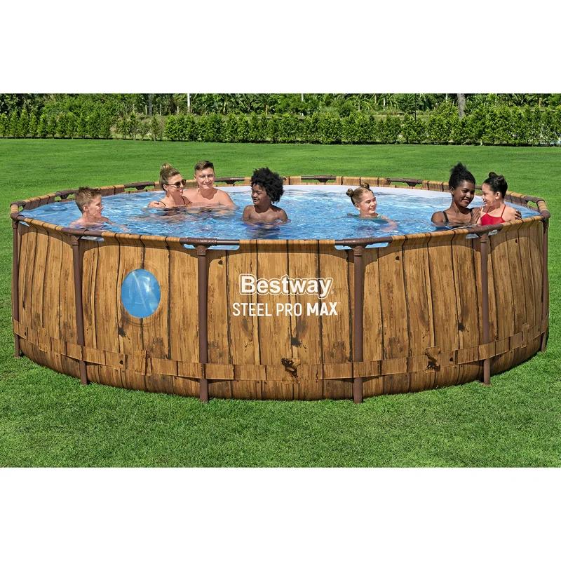 Bestway Bestway: Steel Pro MAX - Splashview Round Swimming Pool Set - 14' x 42", Above Ground