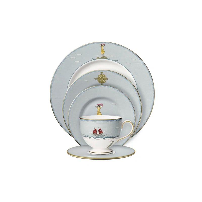 Wedgwood Kit Kemp Sailors Farewell Wedgwood Sailor's Farewell 5 Piece Bone China Place Setting, Service for 1 | Wayfair