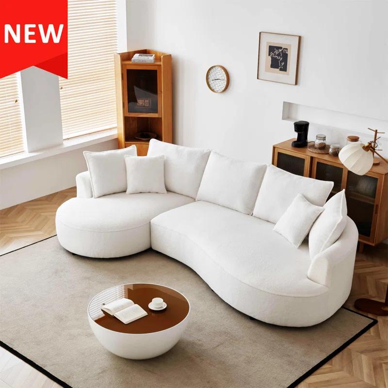 Excellent Future 122.8" Curved Sofa Modern Curved Couch Living Room Modular Sectional Sofa