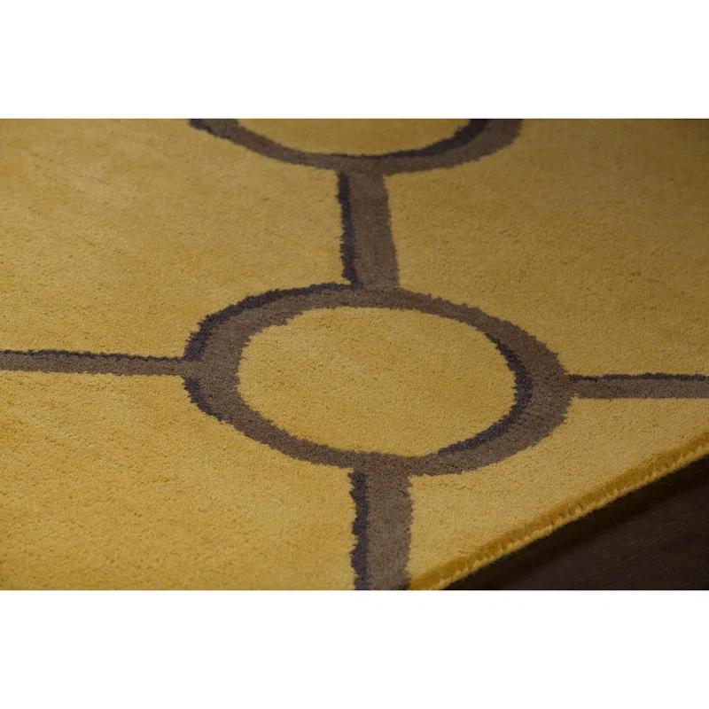 Stella Patterned Contemporary Wool Yellow/Brown Area Rug