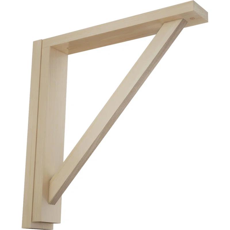 Ekena Millwork 2 1/2"W x 14 3/4"D x 14 1/4"H Traditional Shelf Bracket, Rubberwood