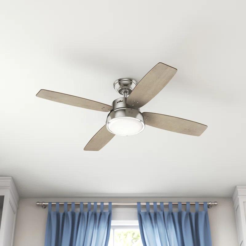 52" Wingate 4 - Blade LED Standard Ceiling Fan with Remote Control and Light Kit Included