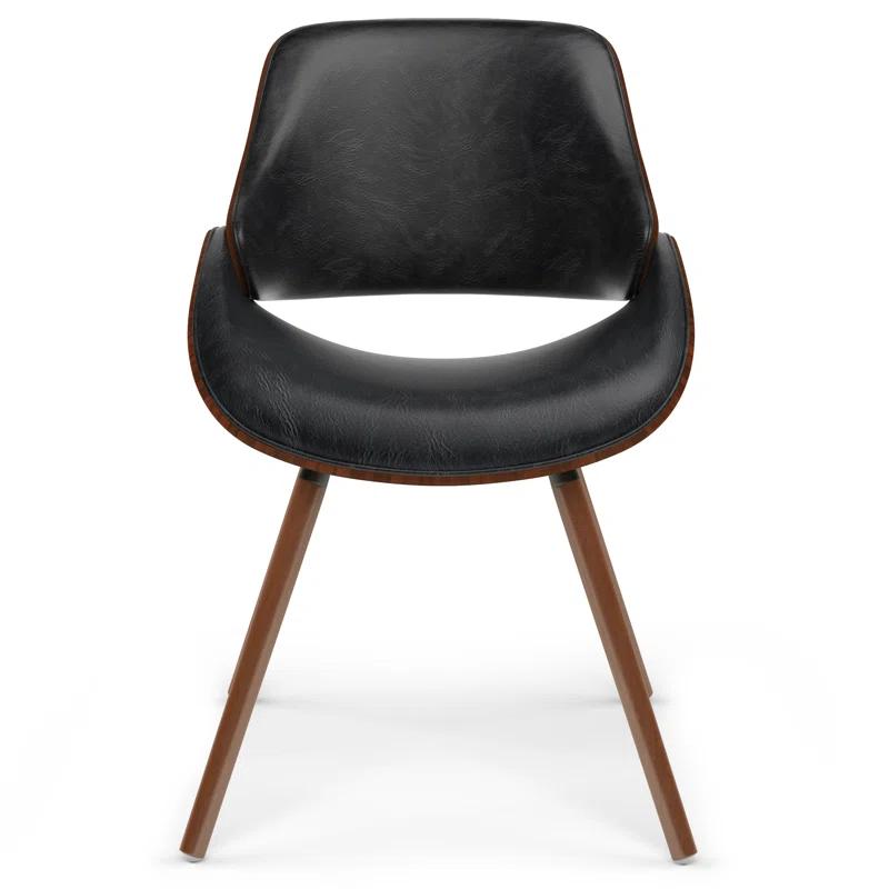 Simpli Home Malden Upholstered Dining Chair with Ergonomic Solid Wood Frame and Mid-Century Modern Style