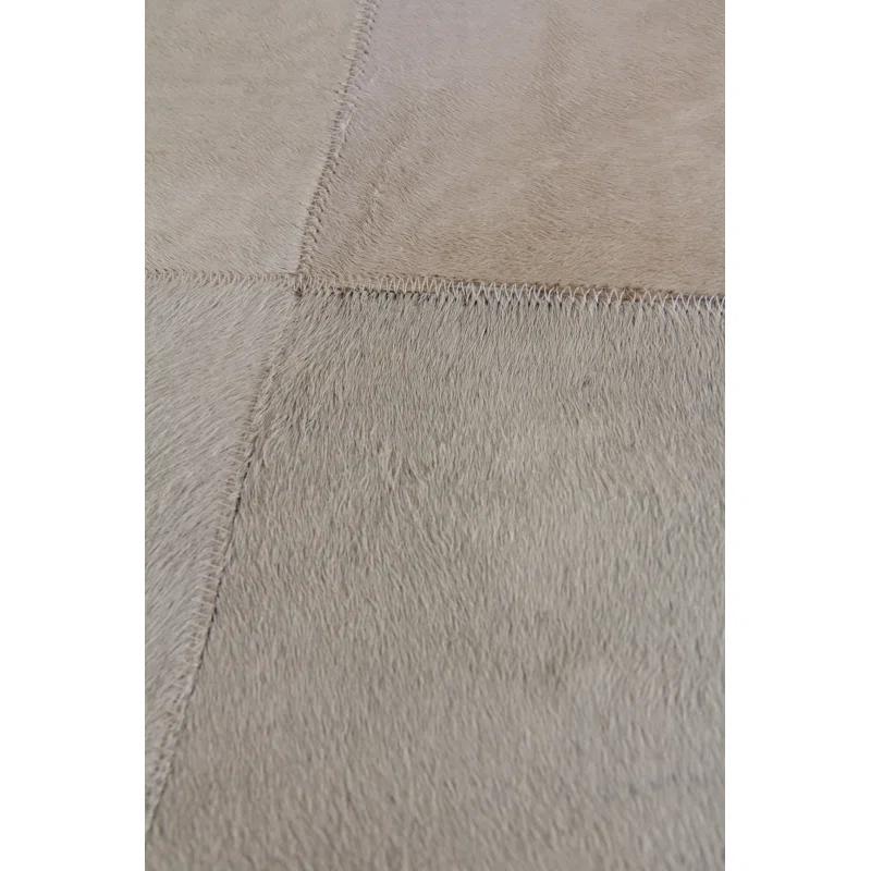 Exquisite Rugs Natural Hide Hand Stitched Leather Hide on Felt White Area Rug & Reviews | Wayfair