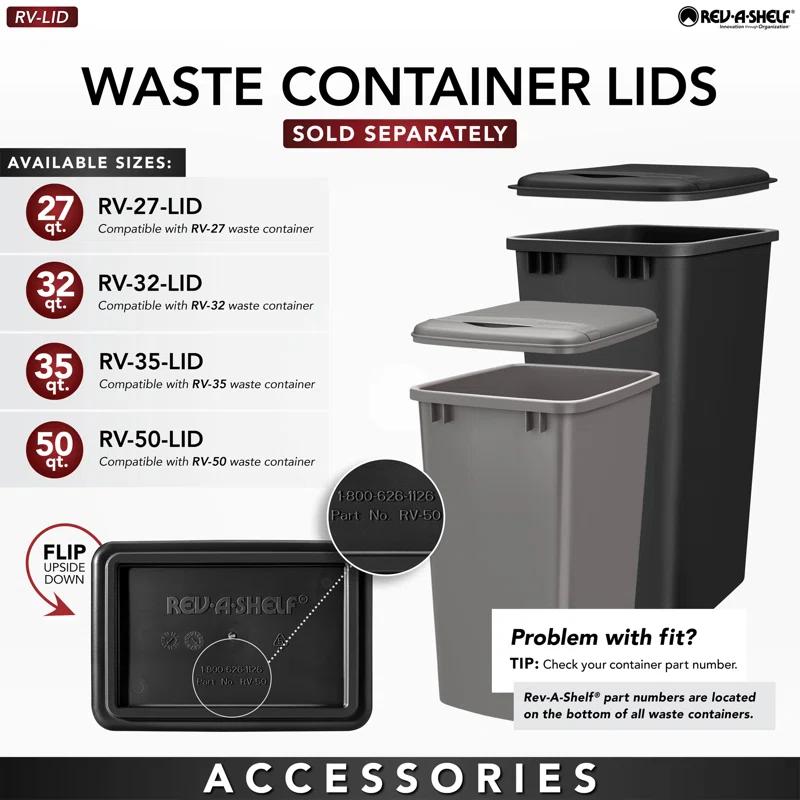 Rev-A-Shelf Rev-A-Shelf Single Pullout Top Mount Trash Can