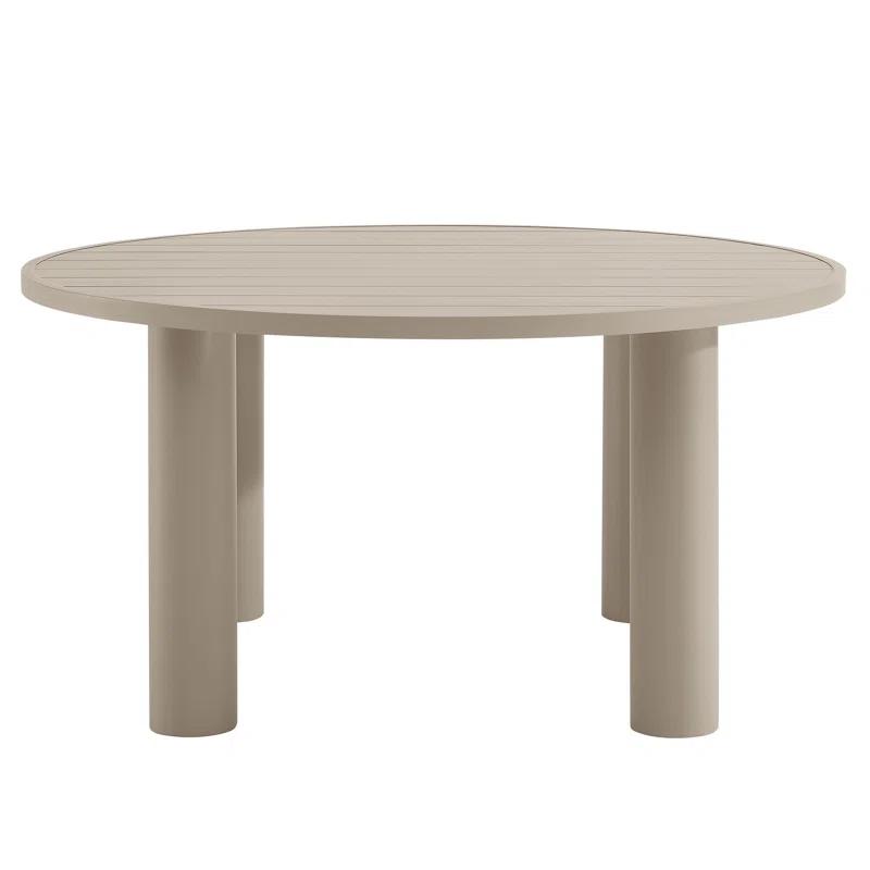 Modway Nautica Outdoor Patio 60" Round Aluminum Dining Table